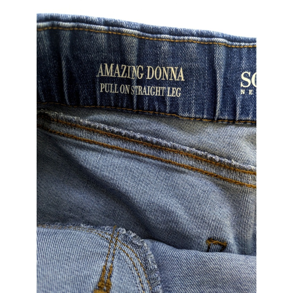 Sound Style Amazing Donna Pull On Straight Leg Jeans Blue Medium Wash Large - Picture 4 of 6